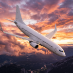 Piloto apuñala a otro en pleno vuelo y desvían a Arabia Saudita un avión de Flydubai con destino a Tel Aviv Avión comercial de pasajeros en descenso pronunciado en un cielo dramático al amanecer