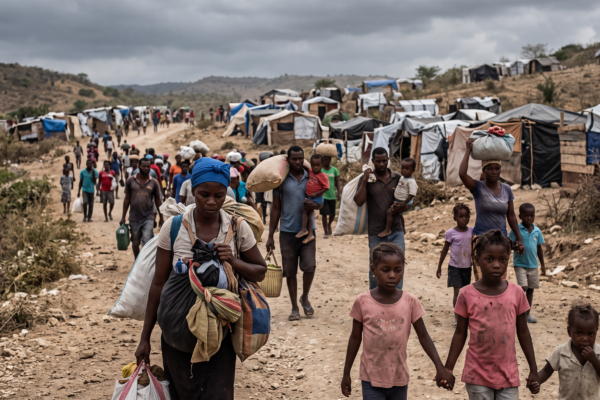 Familias haitianas desplazadas por violencia de pandillas