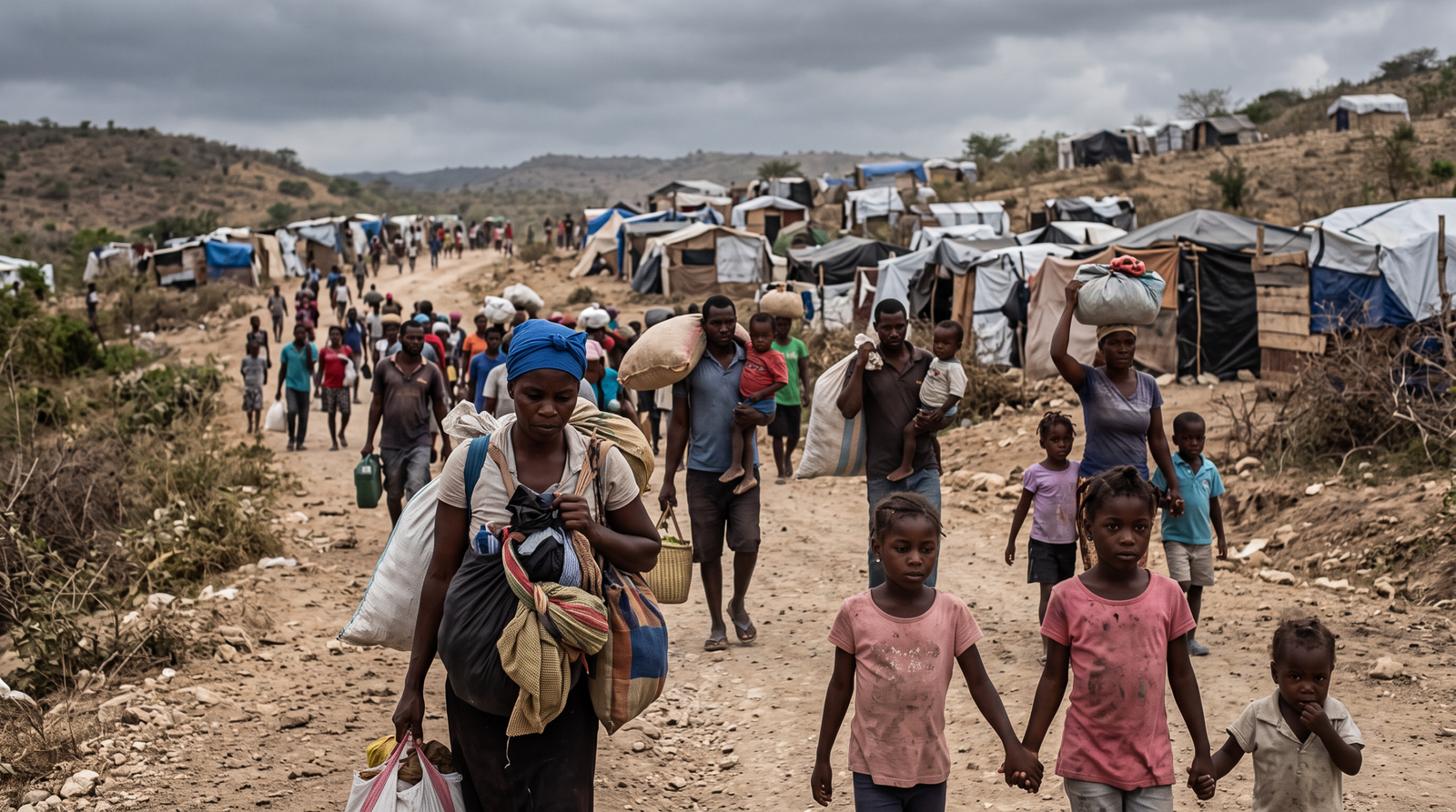 Familias haitianas desplazadas por violencia de pandillas