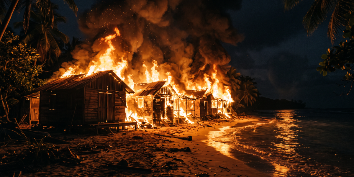 Fuego destruye 22 casetas Boca Chica