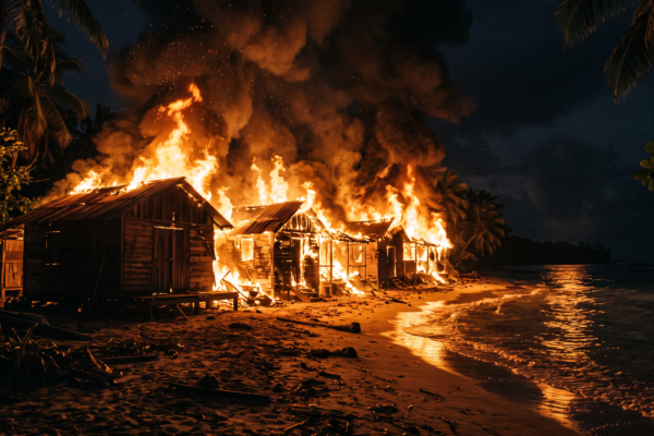Fuego destruye 22 casetas Boca Chica