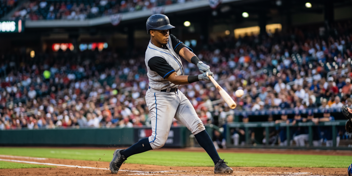 Junior Caminero bateando en Grandes Ligas