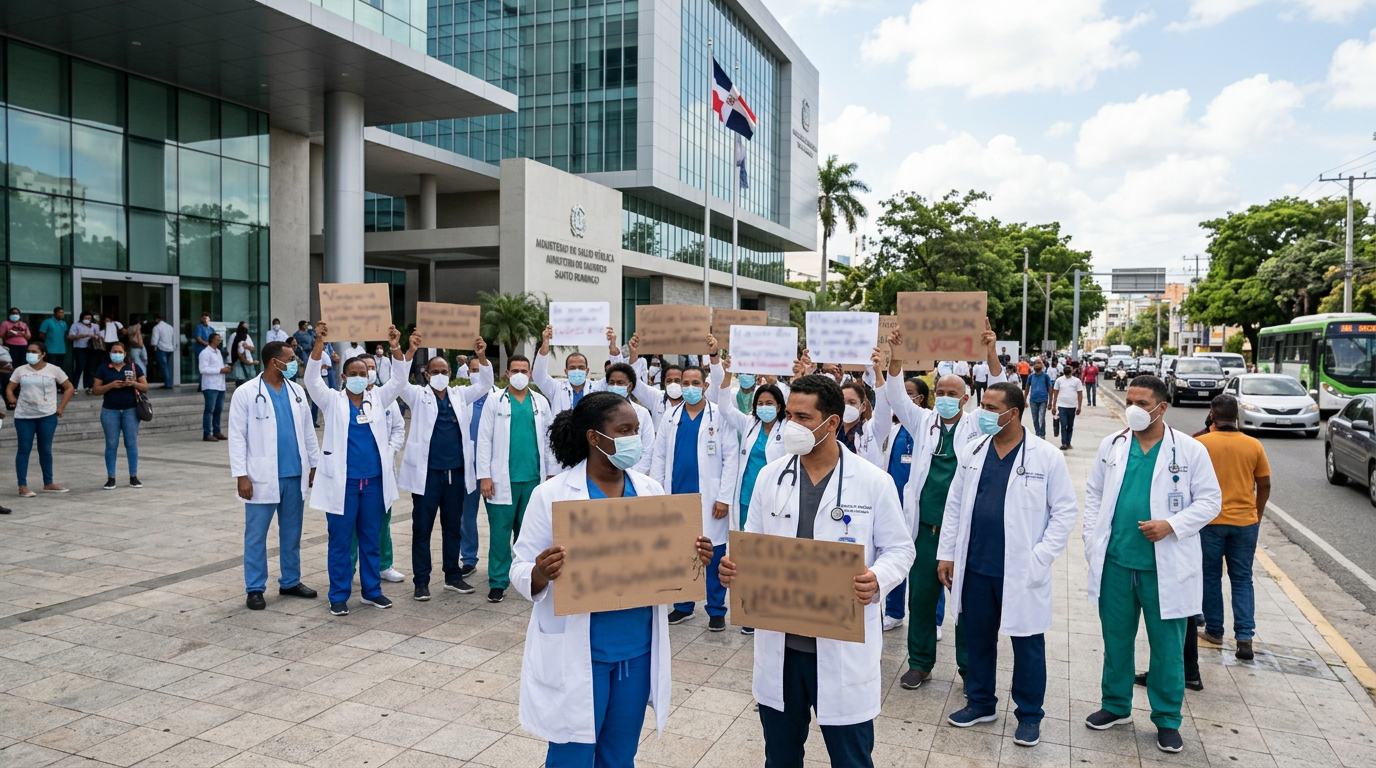 Gremios de salud mantienen protestas frente al Palacio Nacional por salarios y nombramientos protestas-salud-palacio-nacional-2026