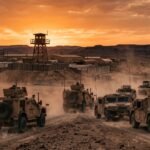 Base militar en Irak durante el repliegue de tropas de la coalición internacional
