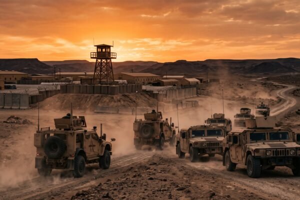 Base militar en Irak durante el repliegue de tropas de la coalición internacional