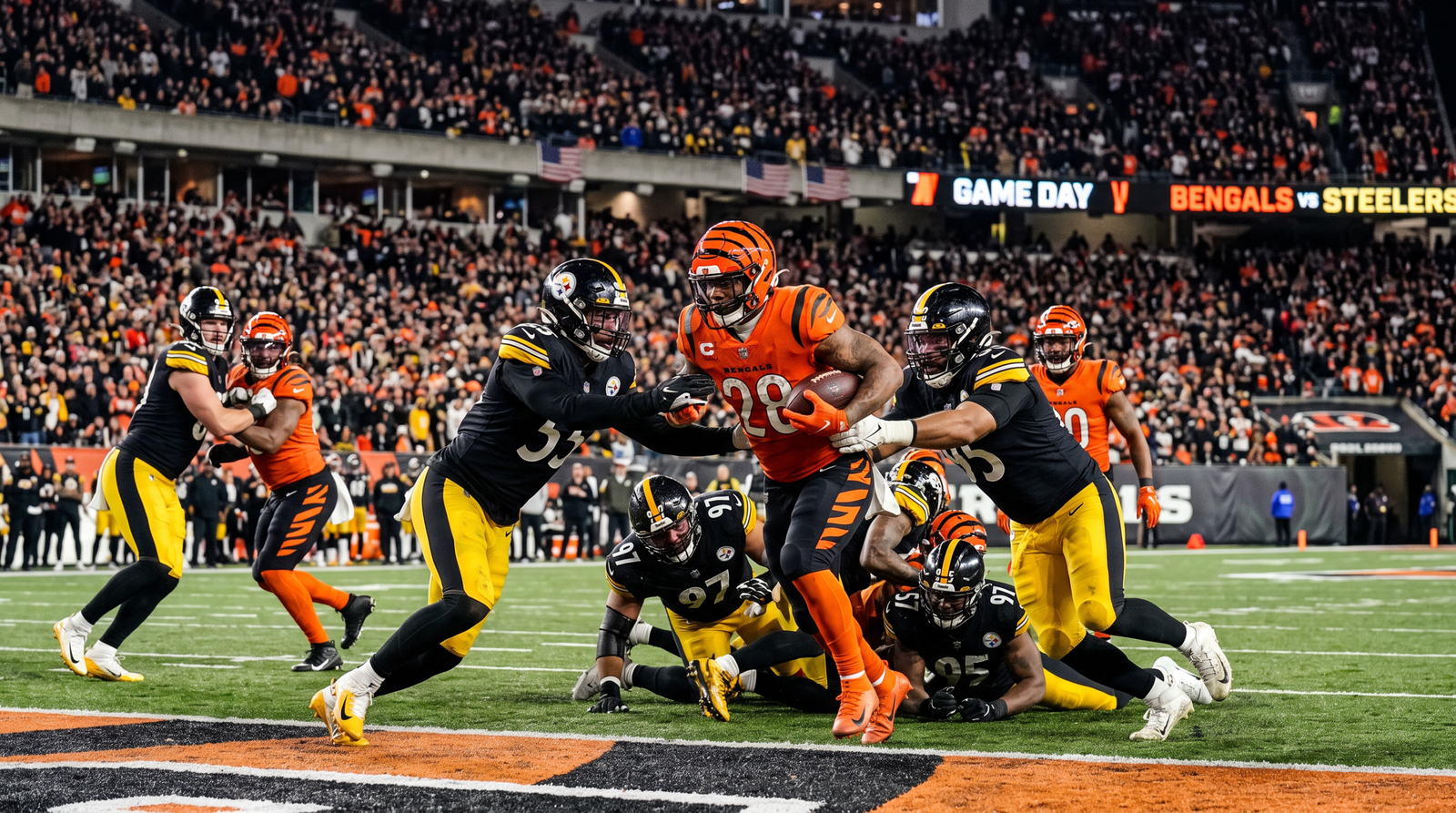 Pittsburgh Steelers vencen 30-27 a los Cincinnati Bengals en duelo clave de la AFC Norte en la NFL steelers-vencen-bengals-30-27-afc-norte-nfl