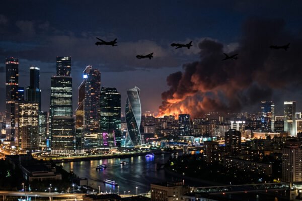 Ataque con drones en Moscú deja dos muertos y gran incendio en depósito de combustible