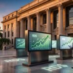 Banco Central de la República Dominicana eleva su tasa de interés al 5.50 % anual Símbolos financieros y edificio del Banco Central de la República Dominicana