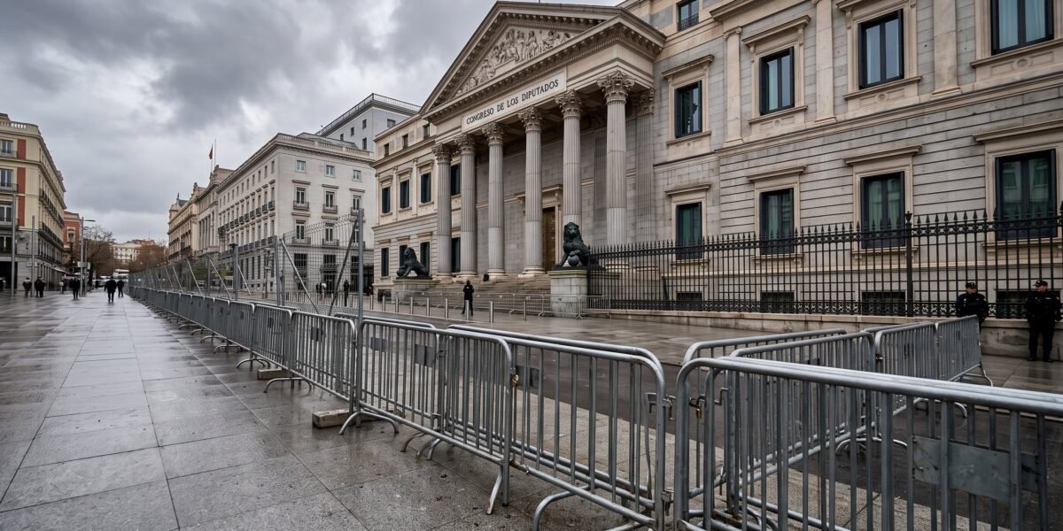 Blindaje policial en el Congreso de Madrid