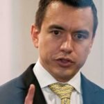 Daniel Noboa, presidente de Ecuador, durante una intervención