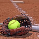 softball glove and bat