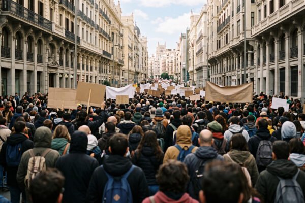 Caos en España: Protestas en 50 ciudades tras desahucio de anciana de 89 años