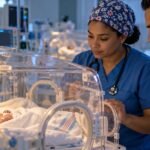 Salud Pública suma 1,500 muertes infantiles en 2026; 1,257 neonatales Ilustración generada con IA de una enfermera y un médico junto a una incubadora en una unidad de neonatología