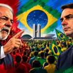 Lula da Silva y Flavio Bolsonaro frente al Congreso Nacional de Brasil, balotaje presidencial
